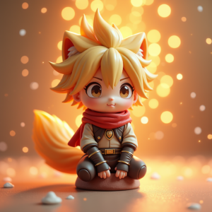 Cute Characters — Spiky-haired Anime Hero In A Battle-worn Character #0128 (Stable Diffusion)