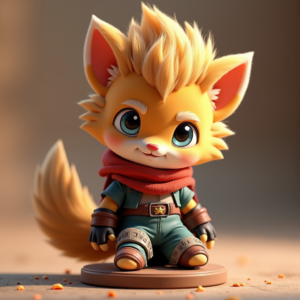 Cute Characters — Spiky-haired Anime Hero In A Battle-worn Character #0164 (Stable Diffusion)