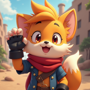 Cute Characters — Spiky-haired Anime Hero In A Battle-worn Character #0250 (Krea)