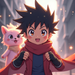 Cute Characters — Spiky-haired Anime Hero In A Battle-worn Character #0316 (Leonardo)