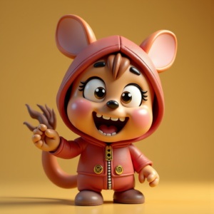 Cute Characters — Stylized 3D-render Mascot With Glossy Vinyl-toy Character #0016 (Leonardo)