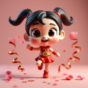 Cute Characters — Stylized 3D-render Mascot With Glossy Vinyl-toy Character #0034 (Krea)