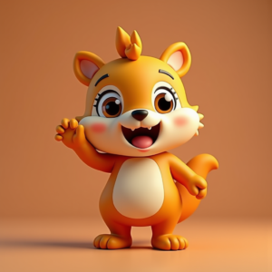 Cute Characters — Stylized 3D-render Mascot With Glossy Vinyl-toy Character #0052 (Leonardo)