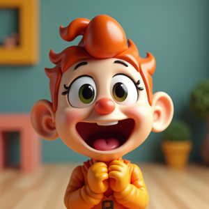 Cute Characters — Stylized 3D-render Mascot With Glossy Vinyl-toy Character #0064 (Leonardo)