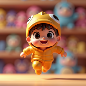 Cute Characters — Stylized 3D-render Mascot With Glossy Vinyl-toy Character #0076 (Leonardo)
