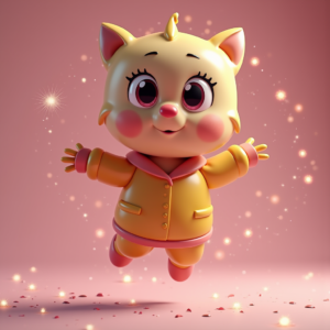 Cute Characters — Stylized 3D-render Mascot With Glossy Vinyl-toy Character #0112 (Leonardo)