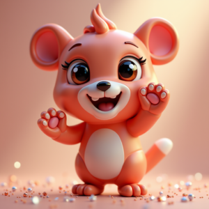 Cute Characters — Stylized 3D-render Mascot With Glossy Vinyl-toy Character #0124 (Leonardo)