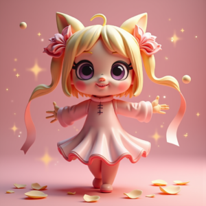 Cute Characters — Stylized 3D-render Mascot With Glossy Vinyl-toy Character #0142 (Krea)