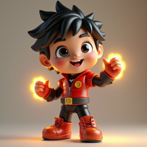 Cute Characters — Stylized 3D-render Mascot With Glossy Vinyl-toy Character #0154 (Krea)