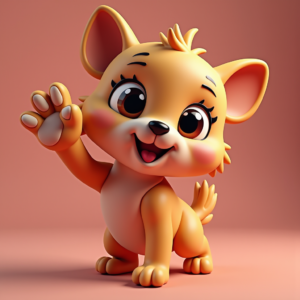 Cute Characters — Stylized 3D-render Mascot With Glossy Vinyl-toy Character #0160 (Leonardo)