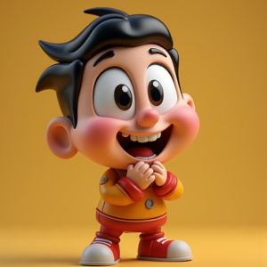 Cute Characters — Stylized 3D-render Mascot With Glossy Vinyl-toy Character #0172 (Leonardo)