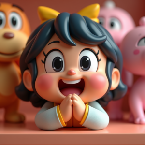 Cute Characters — Stylized 3D-render Mascot With Glossy Vinyl-toy Character #0300 (ChatGPT)