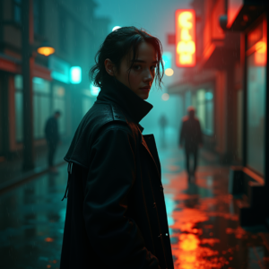 Cyberpunk — Detective In A Rain-damp Trench Coat Cinematic #0005 (ChatGPT)