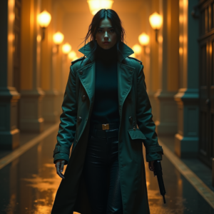 Cyberpunk — Detective In A Rain-damp Trench Coat Cinematic #0083 (Dreamina)