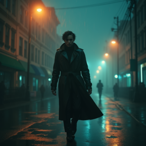 Cyberpunk — Detective In A Rain-damp Trench Coat Cinematic #0161 (ChatGPT)