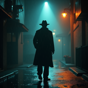 Cyberpunk — Detective In A Rain-damp Trench Coat Cinematic #0228 (Midjourney)