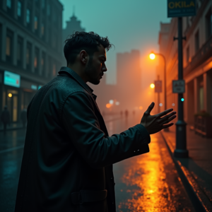 Cyberpunk — Detective In A Rain-damp Trench Coat Cinematic #0270 (Firefly)