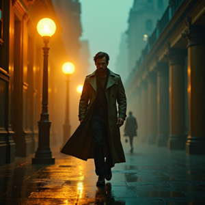 Cyberpunk — Detective In A Rain-damp Trench Coat Cinematic #0294 (Firefly)