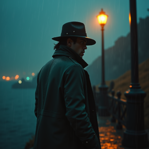Cyberpunk — Detective In A Rain-damp Trench Coat Cinematic #0318 (Firefly)