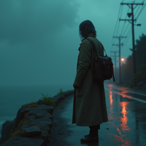 Cyberpunk — Lone Traveler In A Weathered Long Cinematic #0109 (Stable Diffusion)