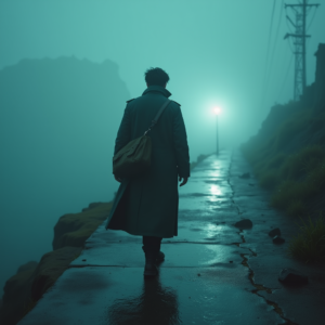 Cyberpunk — Lone Traveler In A Weathered Long Cinematic #0121 (Stable Diffusion)