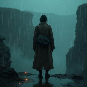 Cyberpunk — Lone Traveler In A Weathered Long Cinematic #0127 (Recraft)