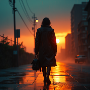 Cyberpunk — Lone Traveler In A Weathered Long Cinematic #0260 (Ideogram)