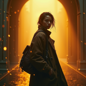 Cyberpunk — Lone Traveler In A Weathered Long Cinematic #0278 (FLUX)