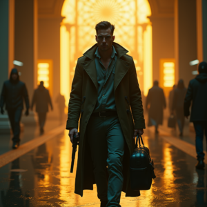 Cyberpunk — Lone Traveler In A Weathered Long Cinematic #0284 (Ideogram)