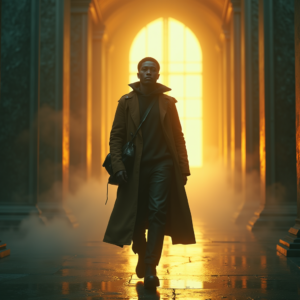 Cyberpunk — Lone Traveler In A Weathered Long Cinematic #0290 (FLUX)