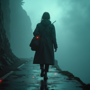 Cyberpunk — Lone Traveler In A Weathered Long Cinematic #0326 (FLUX)