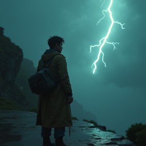 Cyberpunk — Lone Traveler In A Weathered Long Cinematic #0338 (FLUX)