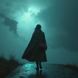 Cyberpunk — Lone Traveler In A Weathered Long Cinematic #0344 (Ideogram)