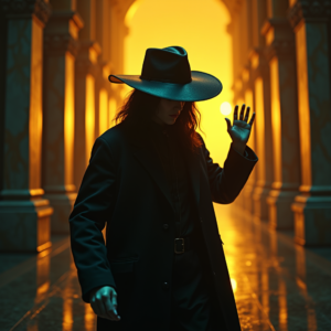 Cyberpunk — Mysterious Figure Beneath A Wide-brimmed Hat Cinematic #0304 (Gemini)