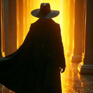 Cyberpunk — Mysterious Figure Beneath A Wide-brimmed Hat Cinematic #0310 (Seedream)
