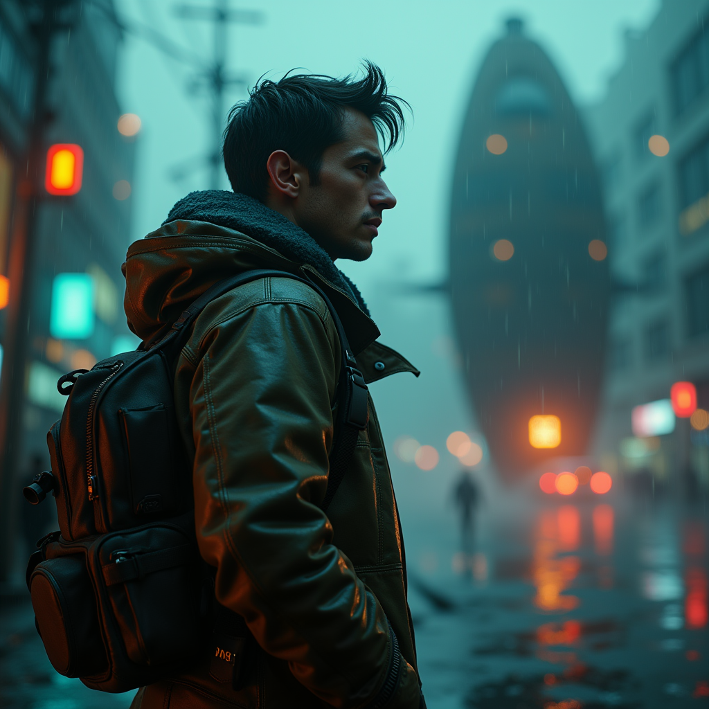 Cyberpunk — Pilot In A Weathered Flight Jacket Cinematic #0006 (Firefly)