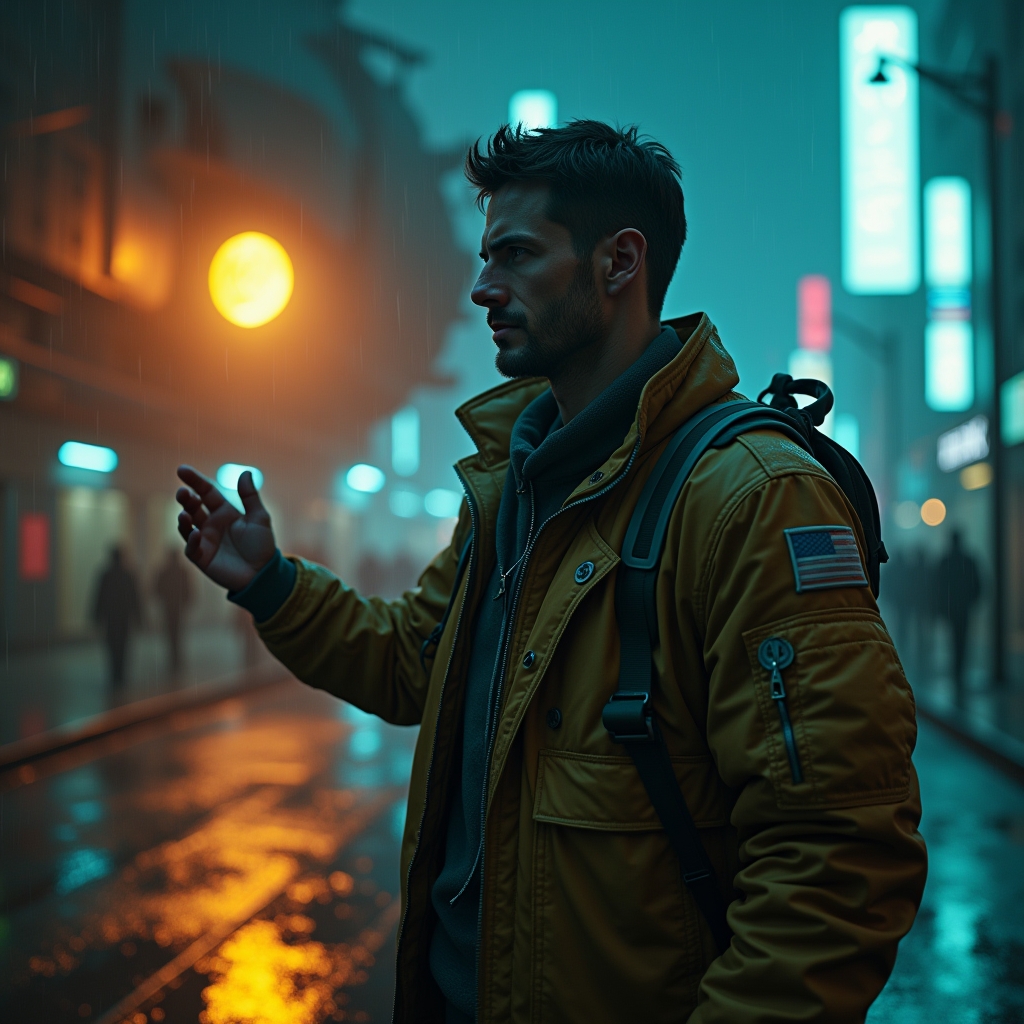 Cyberpunk — Pilot In A Weathered Flight Jacket Cinematic #0030 (Firefly)
