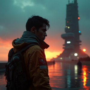 Cyberpunk — Pilot In A Weathered Flight Jacket Cinematic #0042 (Firefly)