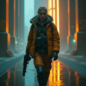 Cyberpunk — Pilot In A Weathered Flight Jacket Cinematic #0084 (Midjourney)