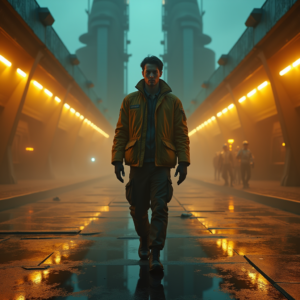 Cyberpunk — Pilot In A Weathered Flight Jacket Cinematic #0090 (Firefly)