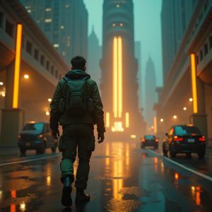 Cyberpunk — Pilot In A Weathered Flight Jacket Cinematic #0102 (Firefly)