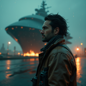 Cyberpunk — Pilot In A Weathered Flight Jacket Cinematic #0150 (Firefly)