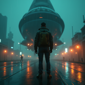 Cyberpunk — Pilot In A Weathered Flight Jacket Cinematic #0168 (Midjourney)