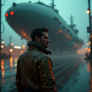 Cyberpunk — Pilot In A Weathered Flight Jacket Cinematic #0186 (Firefly)