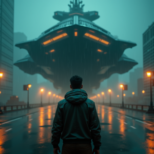 Cyberpunk — Pilot In A Weathered Flight Jacket Cinematic #0204 (Midjourney)