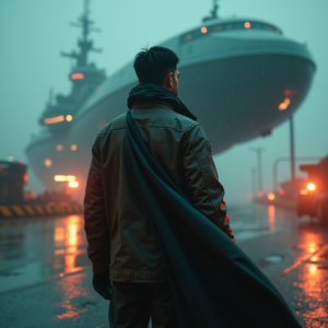 Cyberpunk — Pilot In A Weathered Flight Jacket Cinematic #0216 (Midjourney)