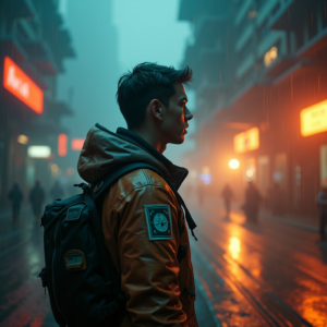 Cyberpunk — Pilot In A Weathered Flight Jacket Cinematic #0222 (Firefly)