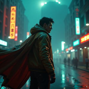 Cyberpunk — Pilot In A Weathered Flight Jacket Cinematic #0241 (Stable Diffusion)