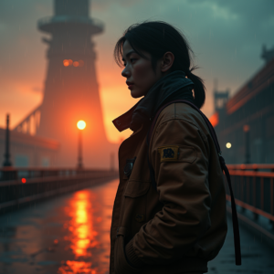 Cyberpunk — Pilot In A Weathered Flight Jacket Cinematic #0247 (Recraft)