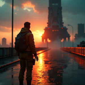 Cyberpunk — Pilot In A Weathered Flight Jacket Cinematic #0271 (Recraft)
